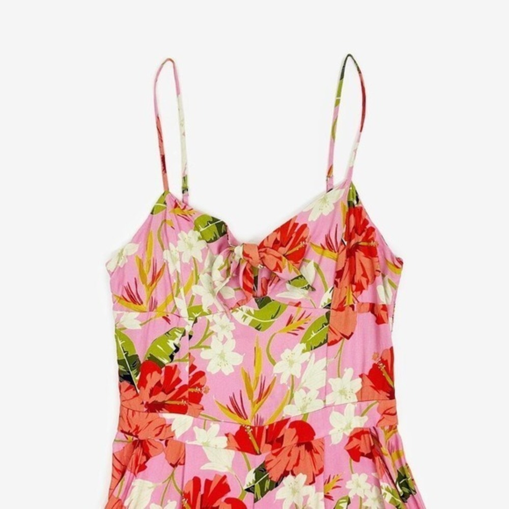 Yumi Kim Pretty Chic Jumpsuit Size 8 Mai Tai Pink Floral Resort Vacation Flowy - Picture 7 of 12
